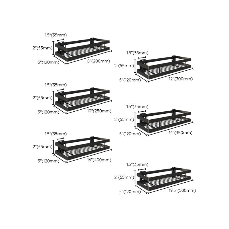 Siopsrl| 2-piece bathroom shelf made of matte black metal bathroom hardware set