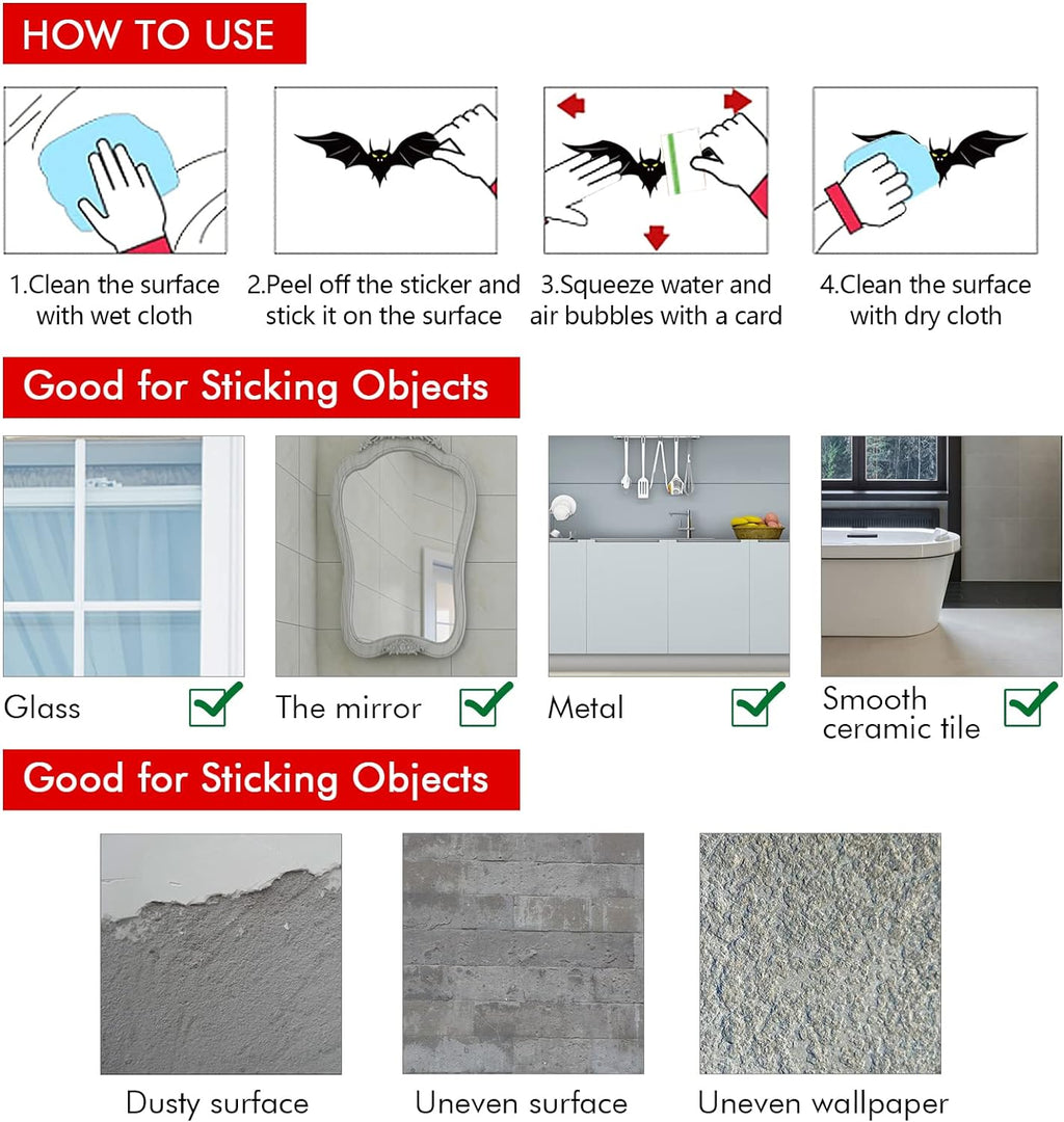 140PCS Halloween Window Clings Decor - Double-Sided Removable Stickers For Indoor Halloween Party Decorations Siopsrl