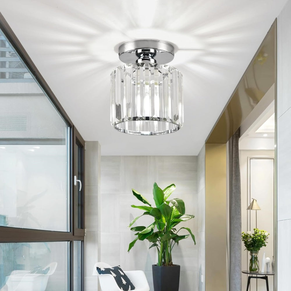 Siopsrl| Ceiling Light Crystal Flush Mount Modern Fixture