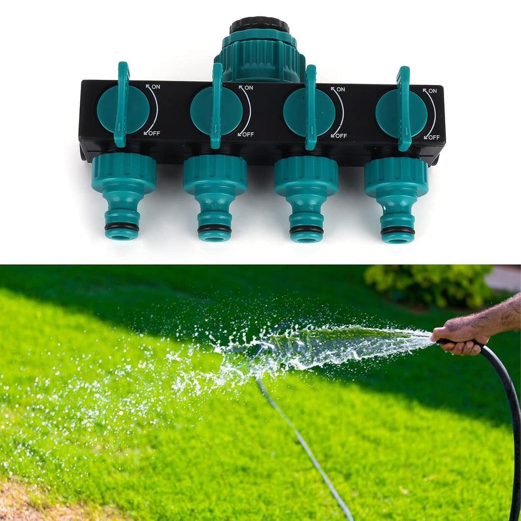 Siopsrl| Universal 4-way garden hose splitter – Adjustable faucet splitter