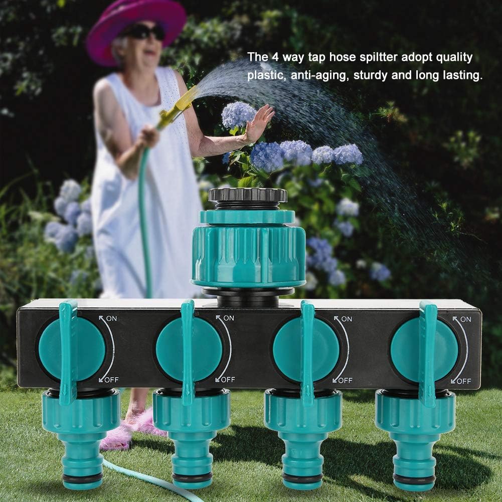 Siopsrl| Universal 4-way garden hose splitter – Adjustable faucet splitter