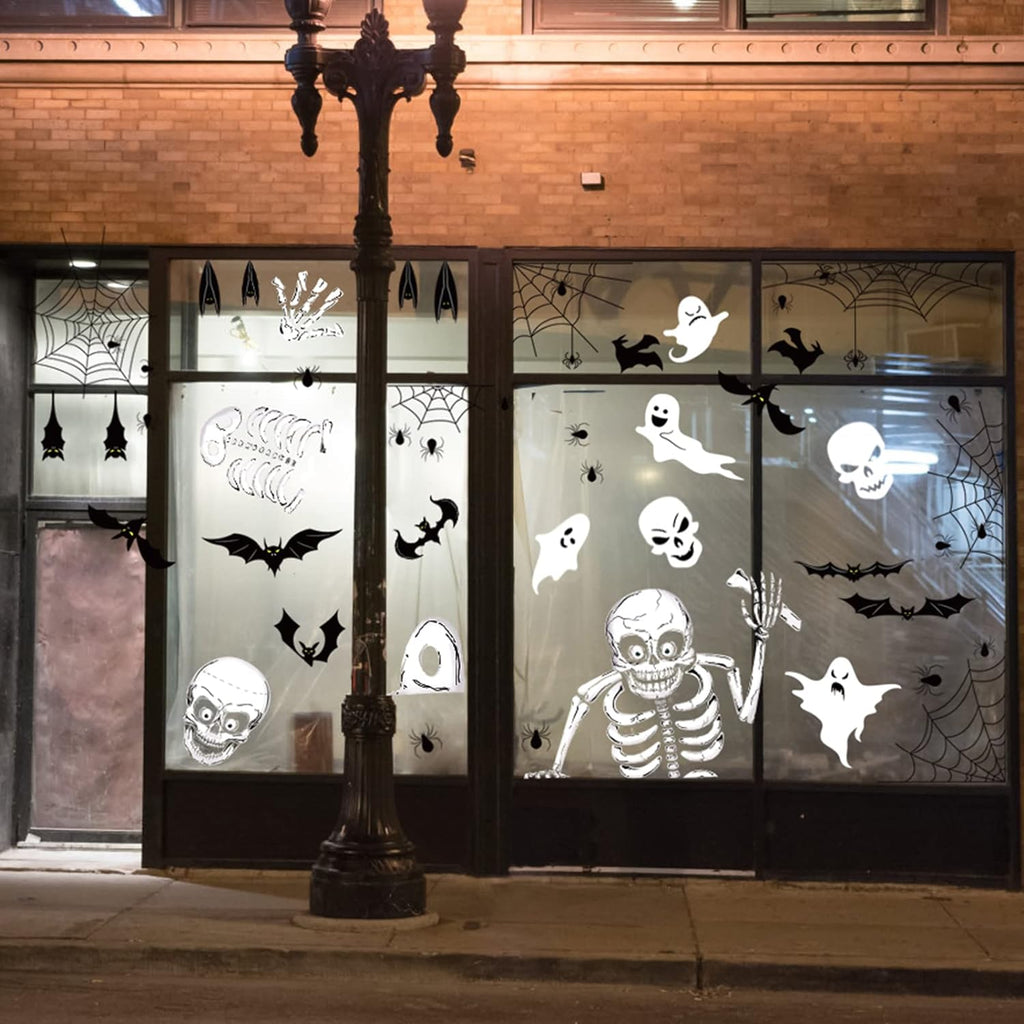140PCS Halloween Window Clings Decor - Double-Sided Removable Stickers For Indoor Halloween Party Decorations Siopsrl