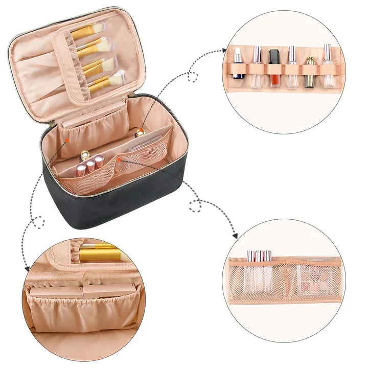 Siopsrl| Practical Make-up Organizer for Traveling | With Compartments and Dividers