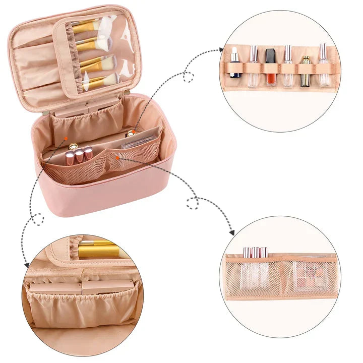 Siopsrl| Practical Make-up Organizer for Traveling | With Compartments and Dividers