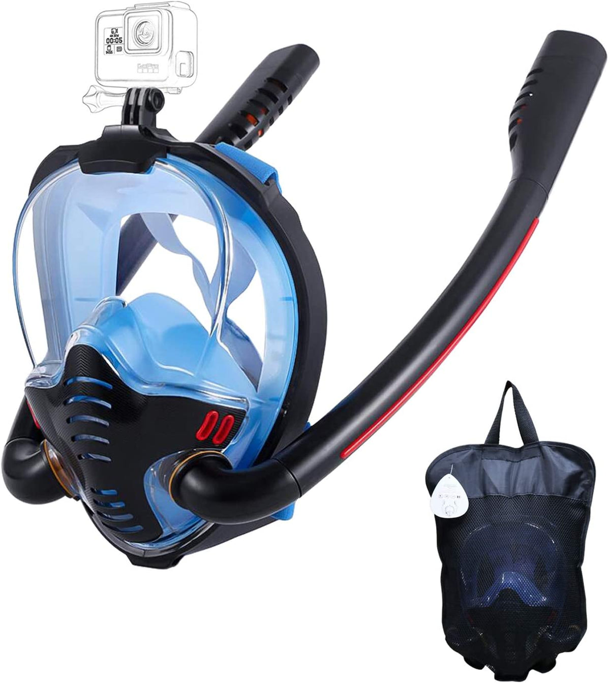 siopsrl | Snorkel mask with anti-fog cloths, 180-degree panoramic view HD