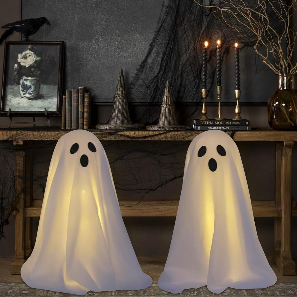 SPOOKY GHOST HALLOWEEN DECOR - STRING LIGHTS BATTERY OPERATED Siopsrl