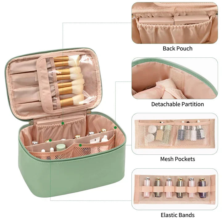 Siopsrl| Practical Make-up Organizer for Traveling | With Compartments and Dividers