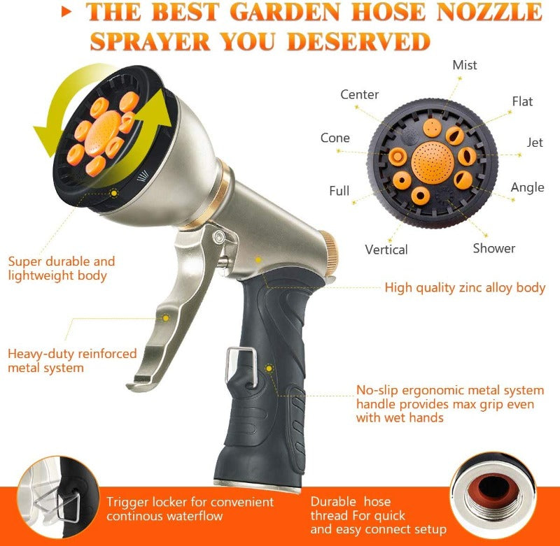 Siopsrl| AquaFlex Expandable Garden Hose – Lightweight, Flexible, Leakproof Water Hose with Brass Connectors