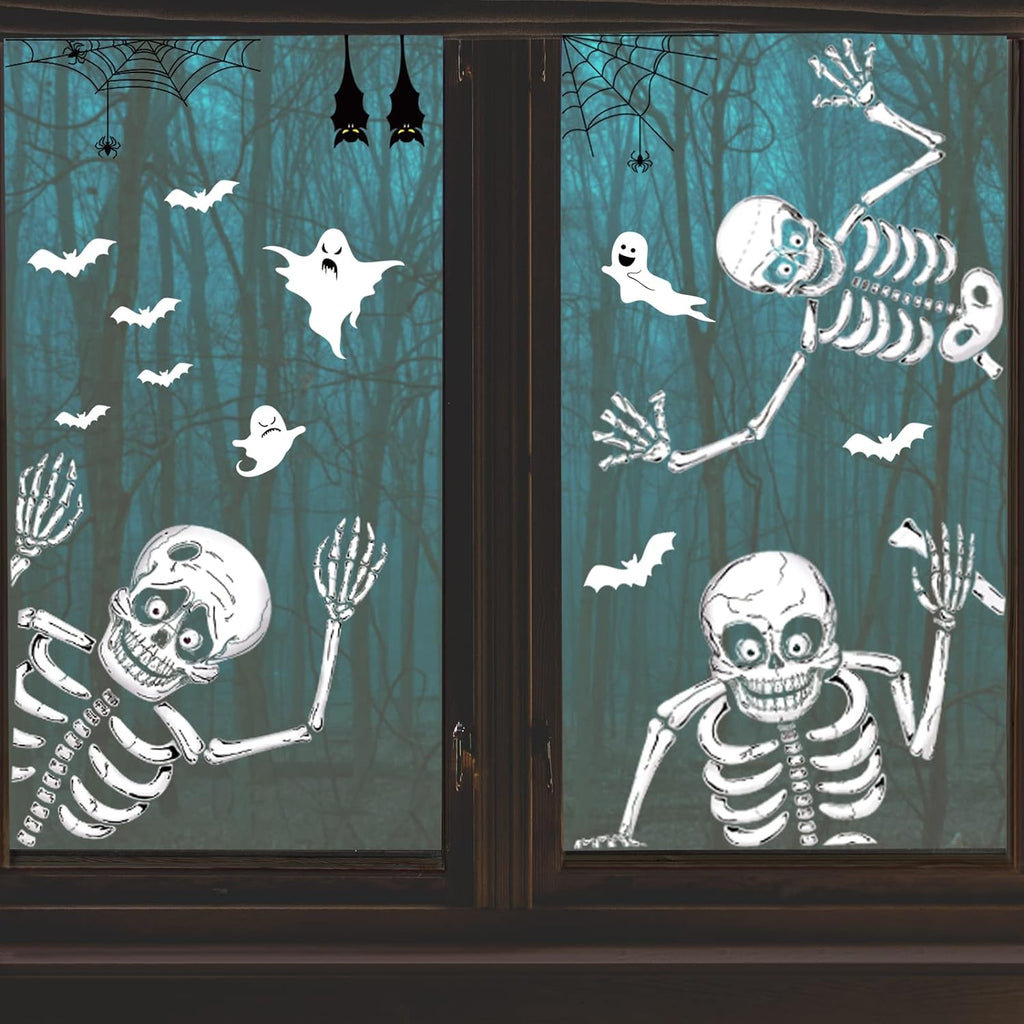 140PCS Halloween Window Clings Decor - Double-Sided Removable Stickers For Indoor Halloween Party Decorations Siopsrl