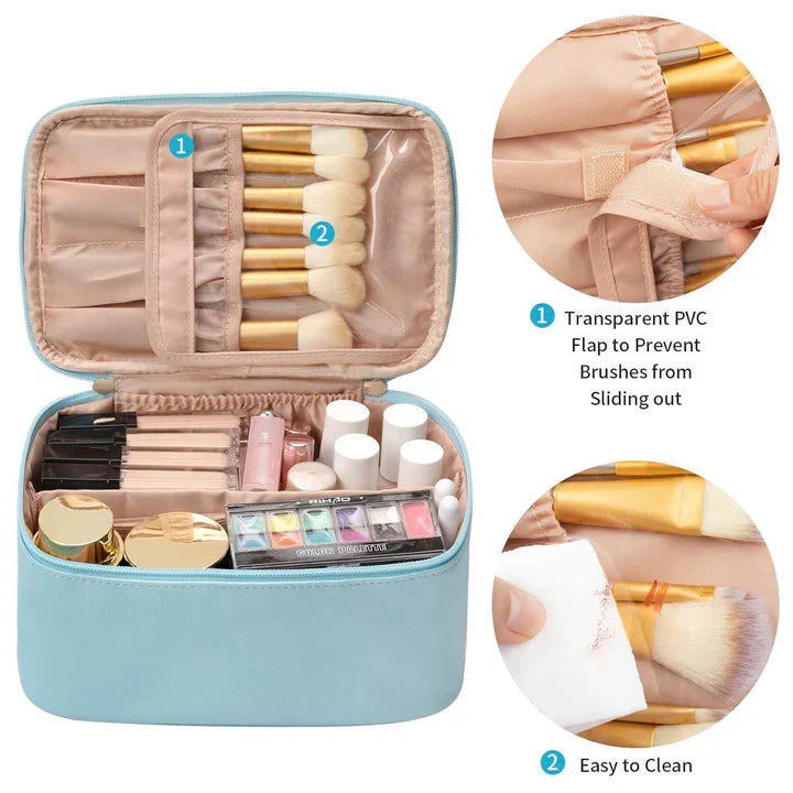 Siopsrl| Practical Make-up Organizer for Traveling | With Compartments and Dividers