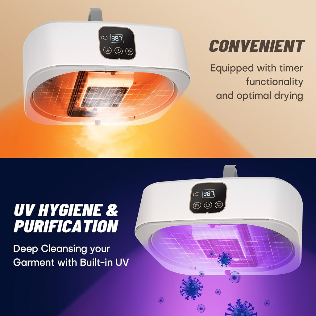 Portable Clothes Dryer - Mini Laundry Dryers with Remote Control - Small Compact Foldable Electric Drying Machine with Dry Bag for Travel RV Home & Apartment
