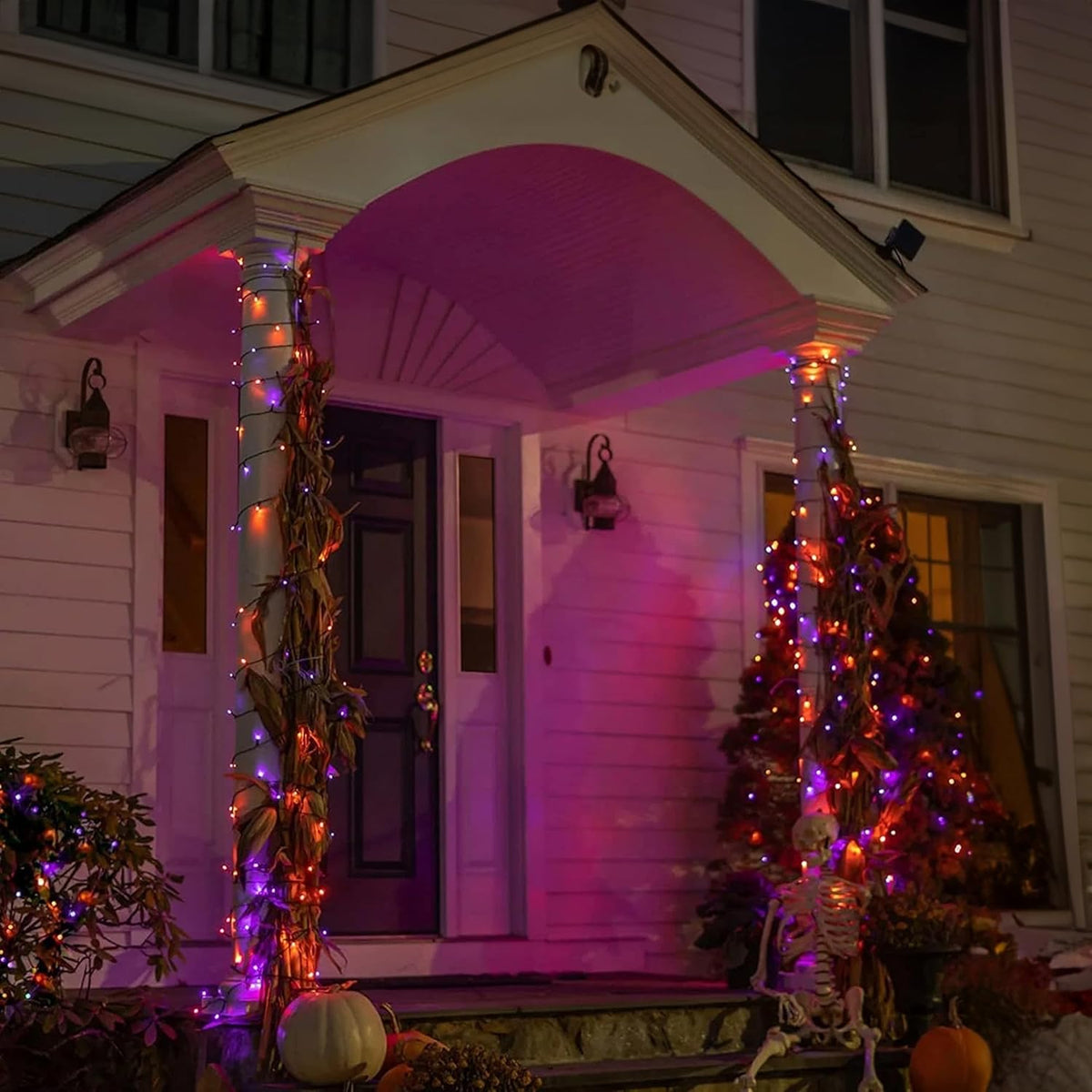 Siopsrl| Halloween LED String Lights – Purple and Orange Fairy Lights for Outdoor Terrace, Garden, Street, Home, Christmas, and Party Decor