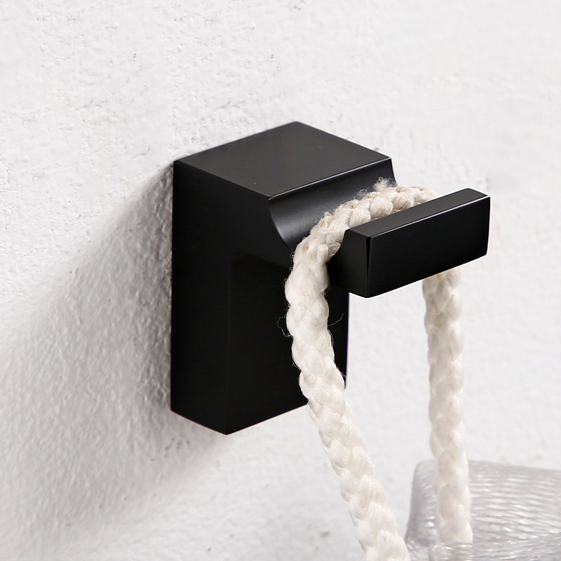 Siopsrl| Black Bathroom Accessories Hardware Set with Towel Rail and Bath Shelf