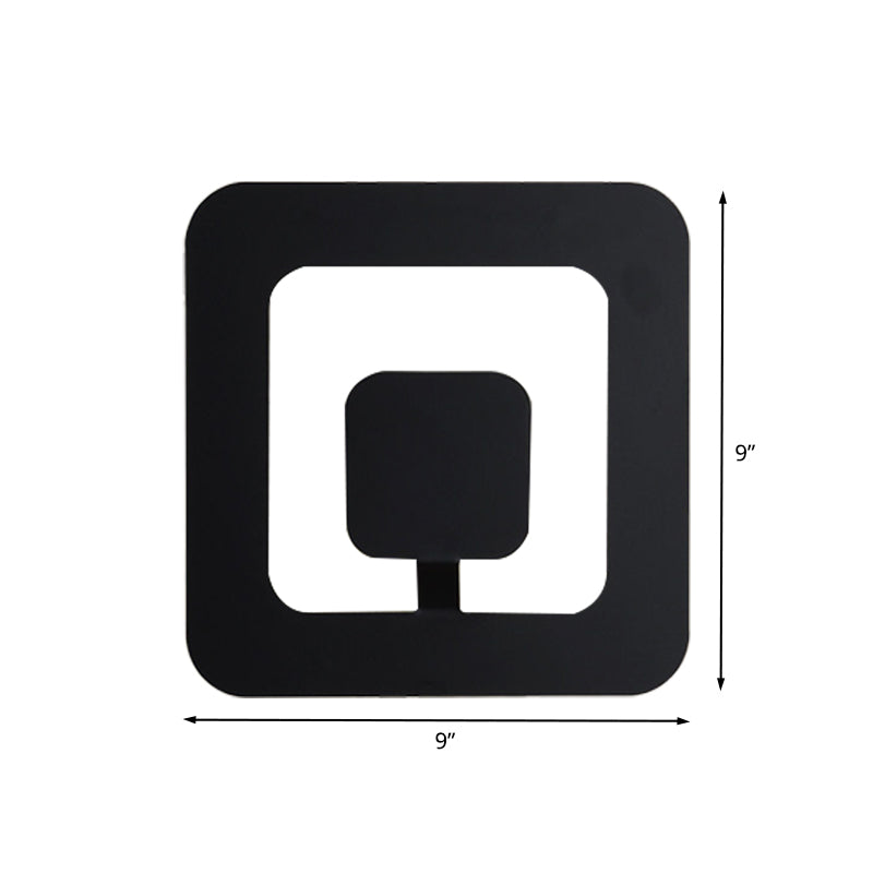 Siopsrl| Minimalistic square wall lamp fixture made of iron 7"/9" wide LED bedroom wall lighting ideas in black