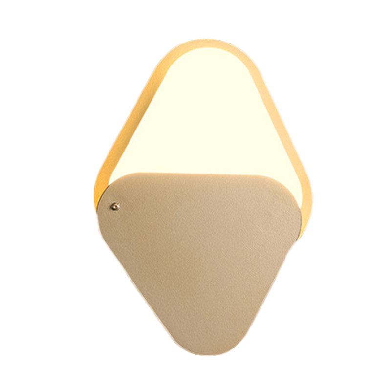 Siopsrl| Metallic Triangle Wall Lighting Fixture Simple LED Gold Wall Mount Wall Lamp with Rotatable Design for Bedroom
