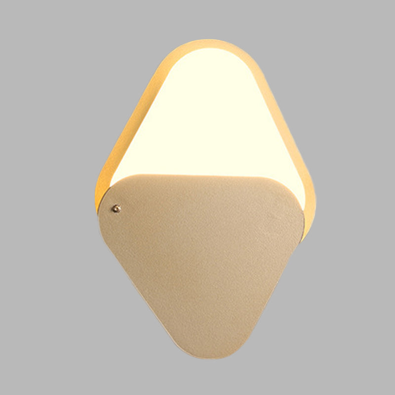 Siopsrl| Metallic Triangle Wall Lighting Fixture Simple LED Gold Wall Mount Wall Lamp with Rotatable Design for Bedroom