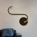 Siopsrl| Hook-shaped Metal Wall Light Simple LED Black Wall Lamp in Warm/White Light for the Living Room
