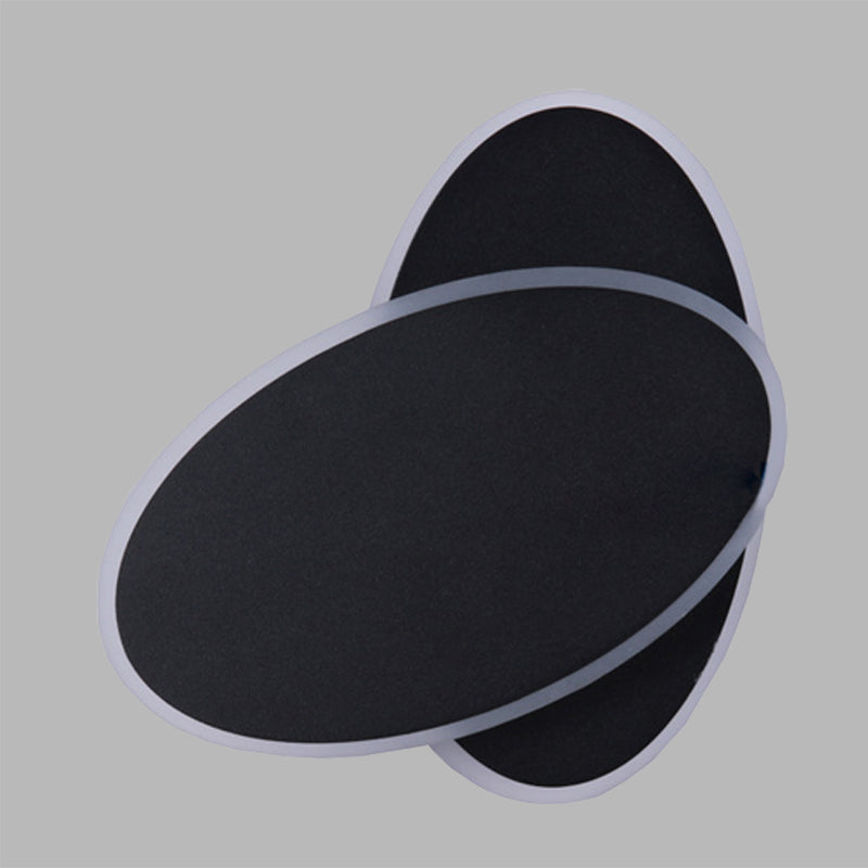 Siopsrl| Modern LED Wall Lamp White/Black Finish Double Oval Wall Light with Acrylic Shade in Warm/White Light