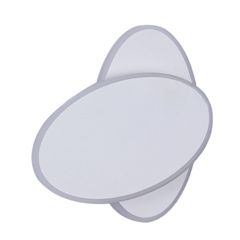 Siopsrl| Modern LED Wall Lamp White/Black Finish Double Oval Wall Light with Acrylic Shade in Warm/White Light