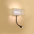 Siopsrl| Metallic Mesh Rectangular Built-in Wall Lamp Modernism LED Wall Light in White with Rotatable Design