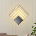 Siopsrl| Modernism Squared Wall Light Metal 5.5"/8" B LED Corner Wall Light in Black/Silver with Acrylic Shade