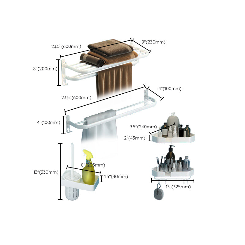 Siopsrl| Modern Bathroom Hardware Set White Metal Bathroom Accessory Set