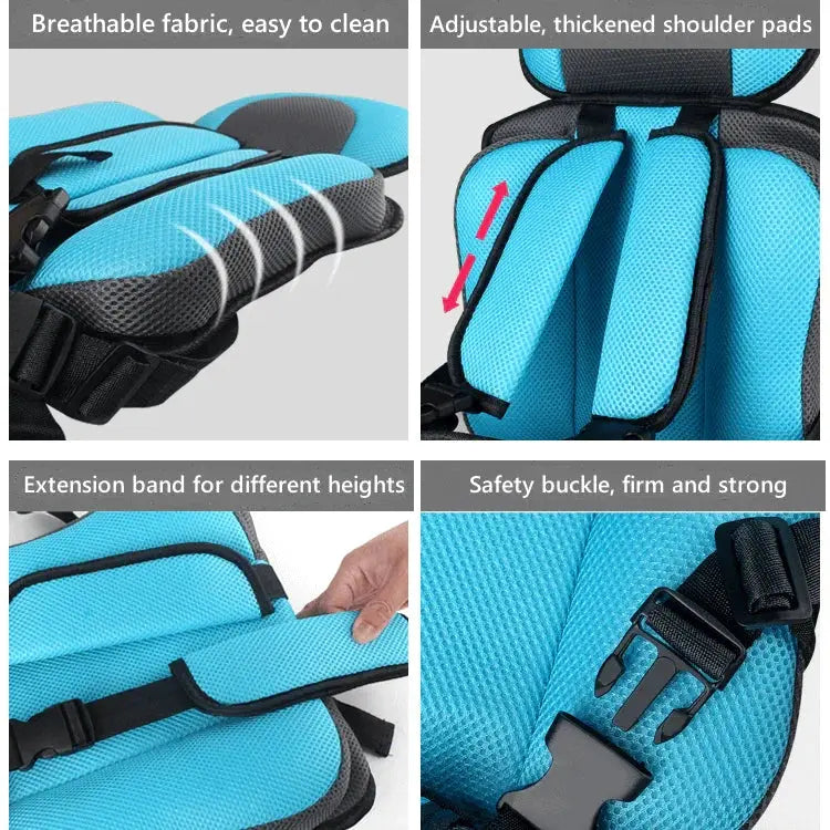 siopsrl | Portable Child Travel Car Seat | Foldable Safety Booster with 5-Point Harness | Ages 0–12 Years