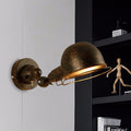 Siopsrl| Rust/White Dome Wall Lamp Sconces Retro Style 1 Light Dining Room Adjustable Wall Lighting with Ring