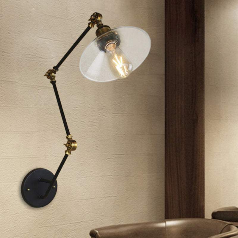 Siopsrl| Brass Width Torch Wall Lighting Antique Clear Glass 1 Light Café Wall Light Lighting System
