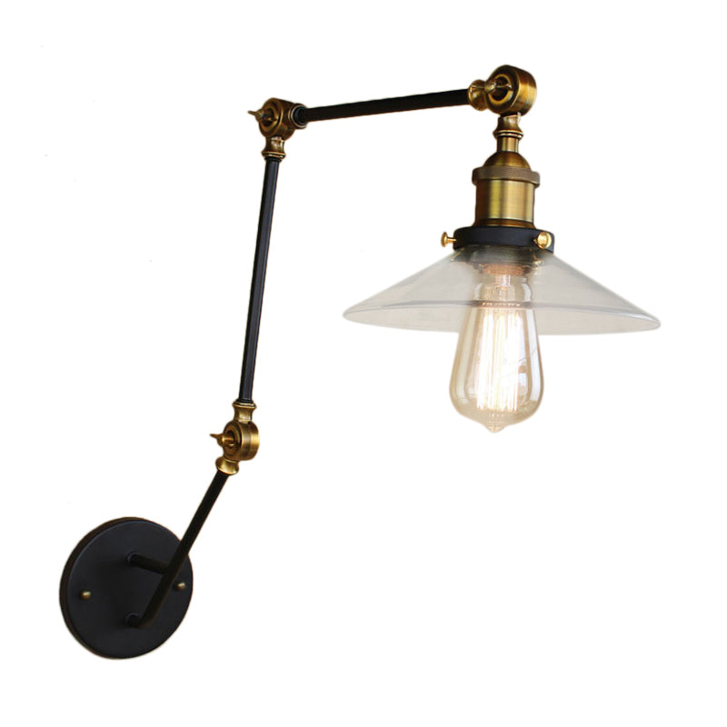 Siopsrl| Brass Width Torch Wall Lighting Antique Clear Glass 1 Light Café Wall Light Lighting System