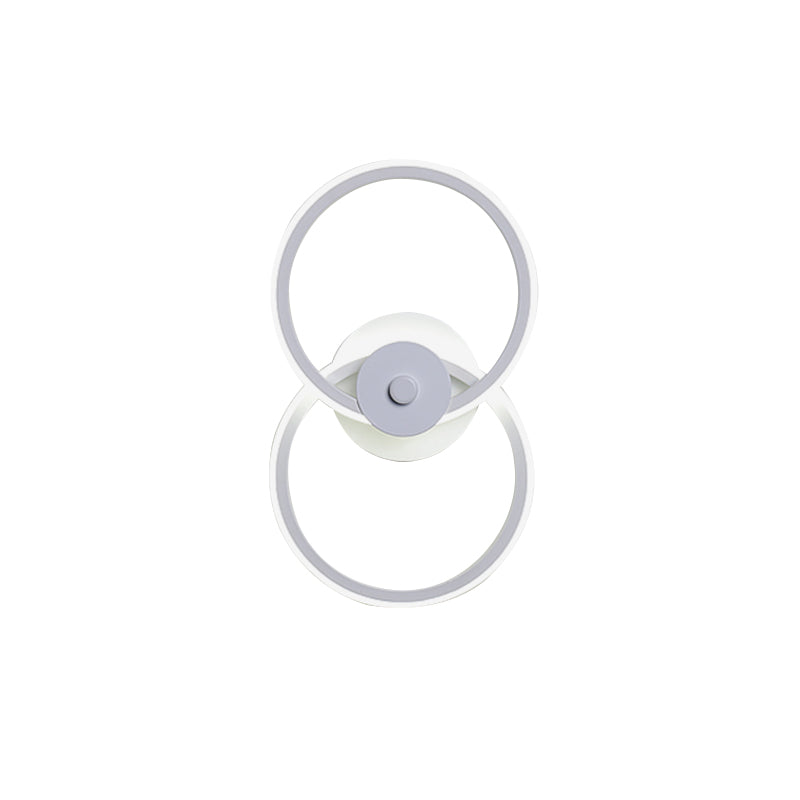 Siopsrl| Ring Flush Mount Wall Lamp Minimalistic Acrylic Black/White LED Wall Lighting Ideas in Warm/White Light