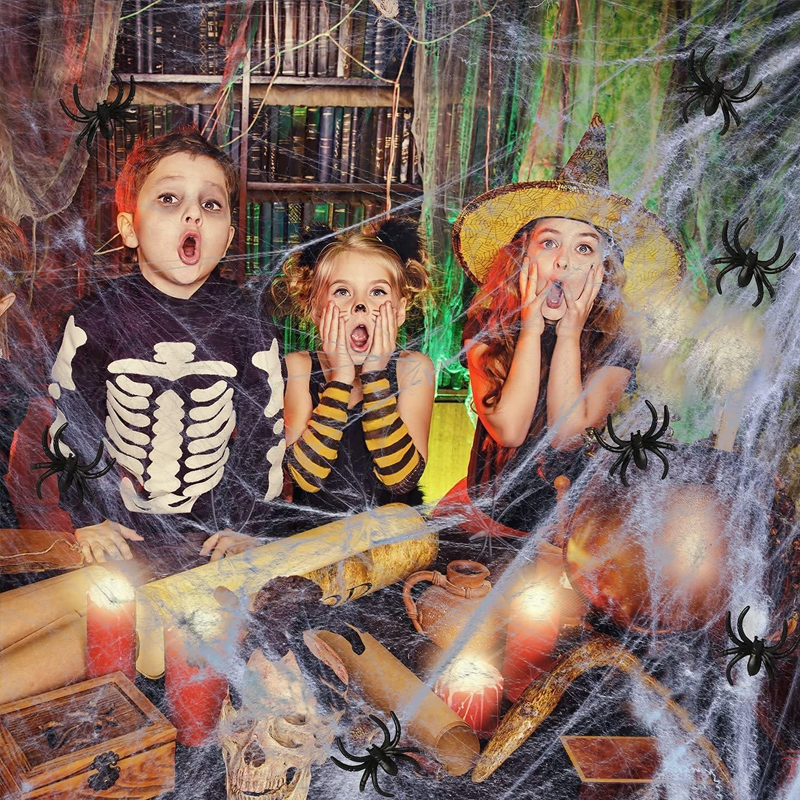 Siopsrl| Halloween Spider Decorations, stretchable spider web