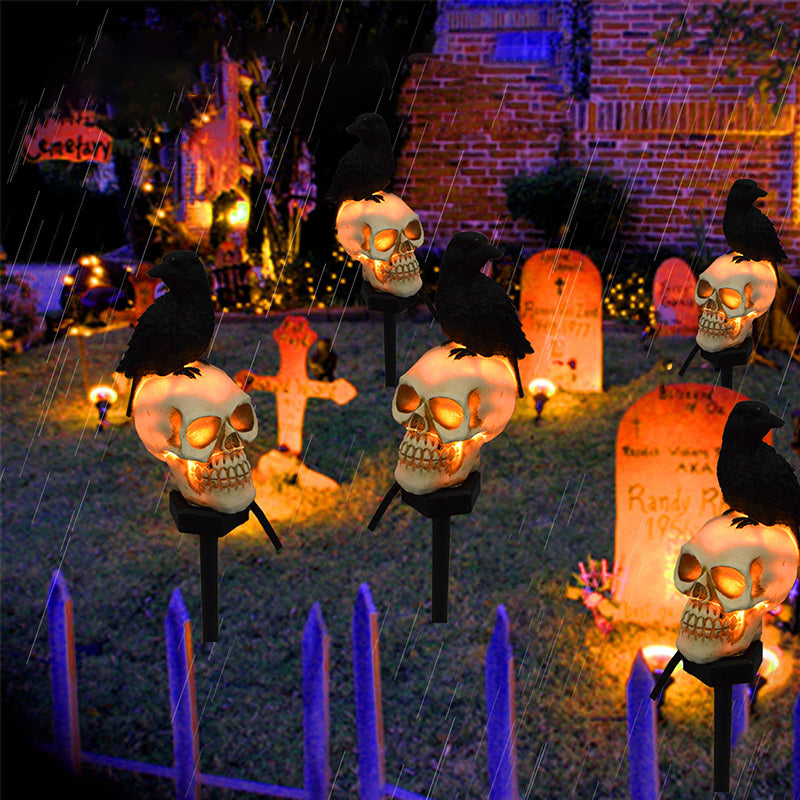 Siopsrl| Halloween Solar Skull Crow Decorative Lights