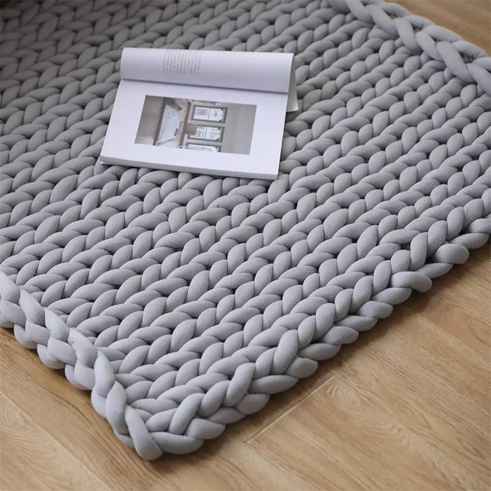 Chunky Knit Throw Handmade Weighted Blanket - SUPER COZY & CALMING BLANKET Siopsrl