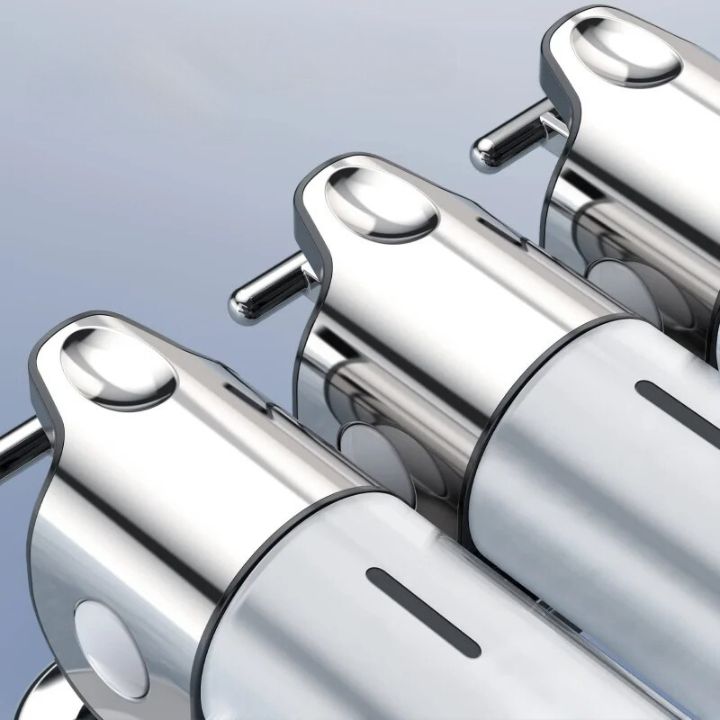 Siopsrl| Wall Mounted Soap Dispenser | SudsStation Bathroom Organizer | Stainless Steel & ABS | 16.9 fl oz | Set of 1–3