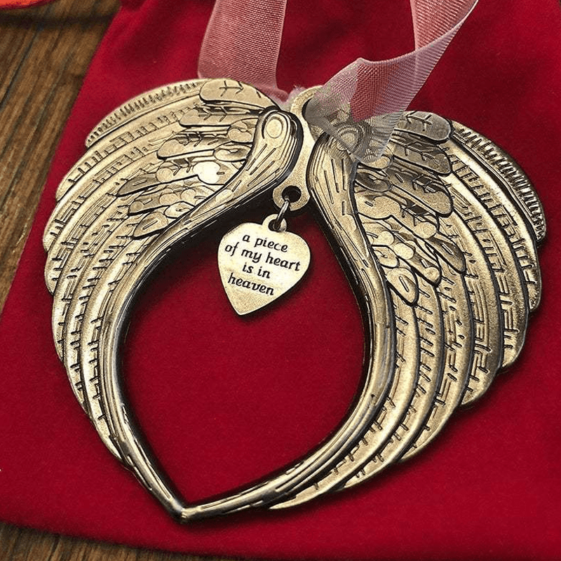 Christmas Tree Memorial Ornaments Angel Wings Bell Pendant Hanging Decoration | Siopsrl