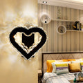 Siopsrl| LED Love Heart Wall Lighting Modernism Black Faceted Crystal Wall Lighting Ideas for Bedroom