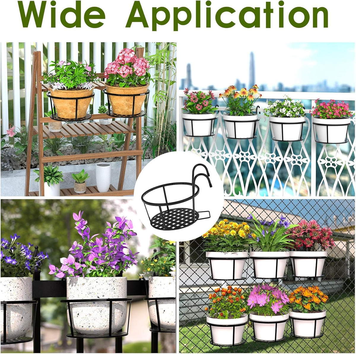 Siopsrl| Hanging Plant Basket made of Metal – Balcony Planter Pot with Hook for Garden and Terrace