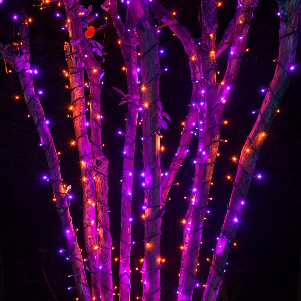 Siopsrl| Halloween LED String Lights – Purple and Orange Fairy Lights for Outdoor Terrace, Garden, Street, Home, Christmas, and Party Decor