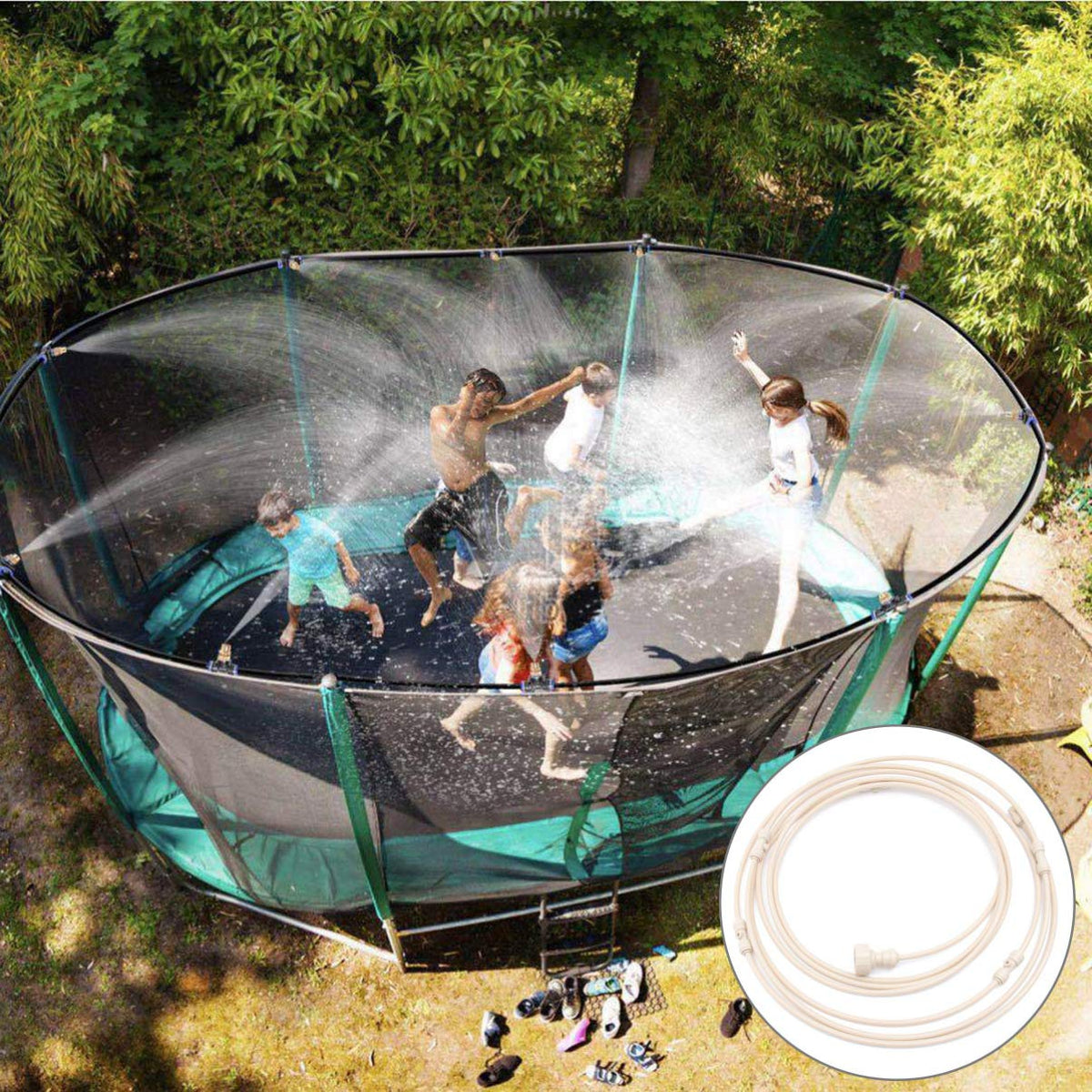 Siopsrl| Spray irrigation system – Water hose with spray nozzles for refreshing cooling in the garden