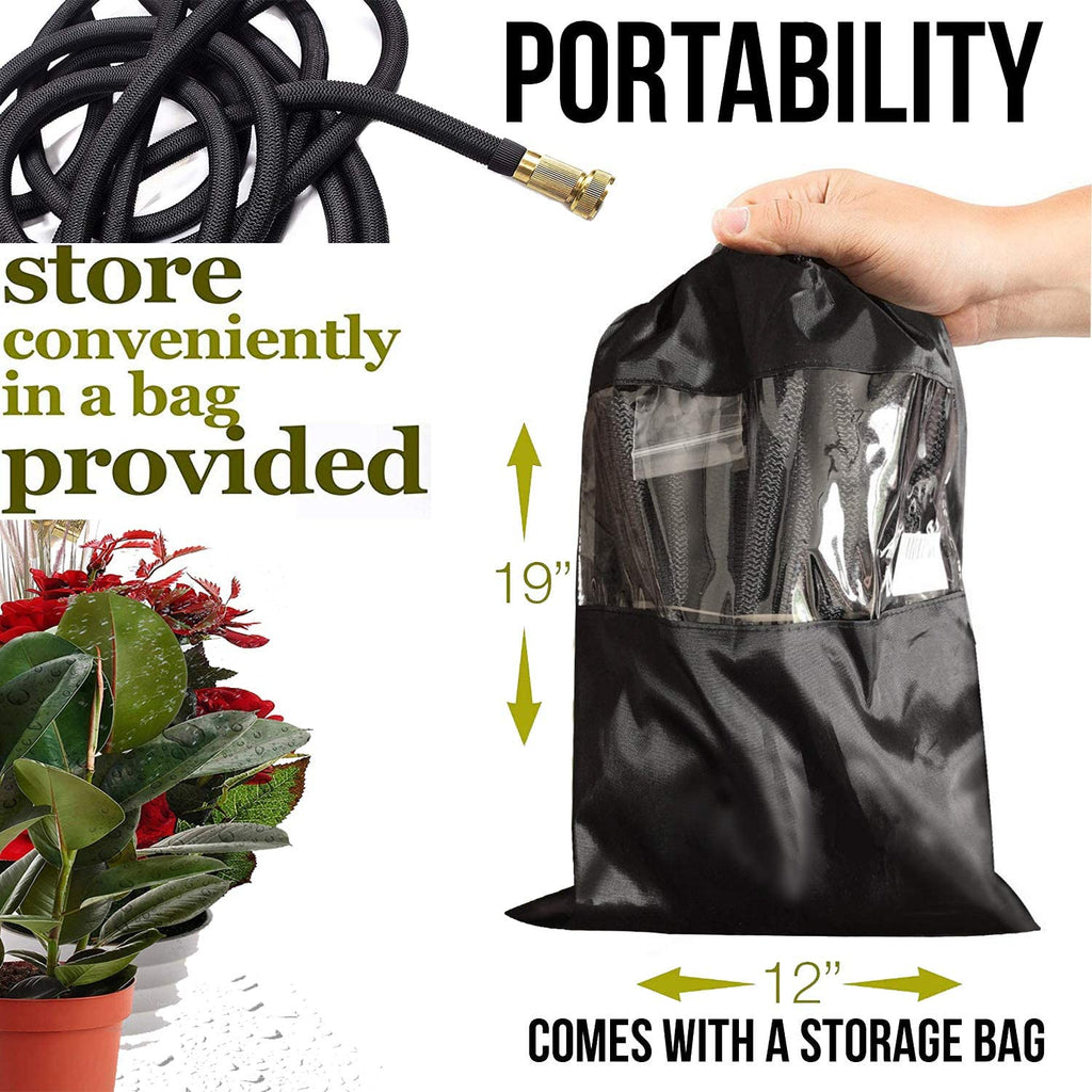 Siopsrl| AquaFlex Expandable Garden Hose – Lightweight, Flexible, Leakproof Water Hose with Brass Connectors