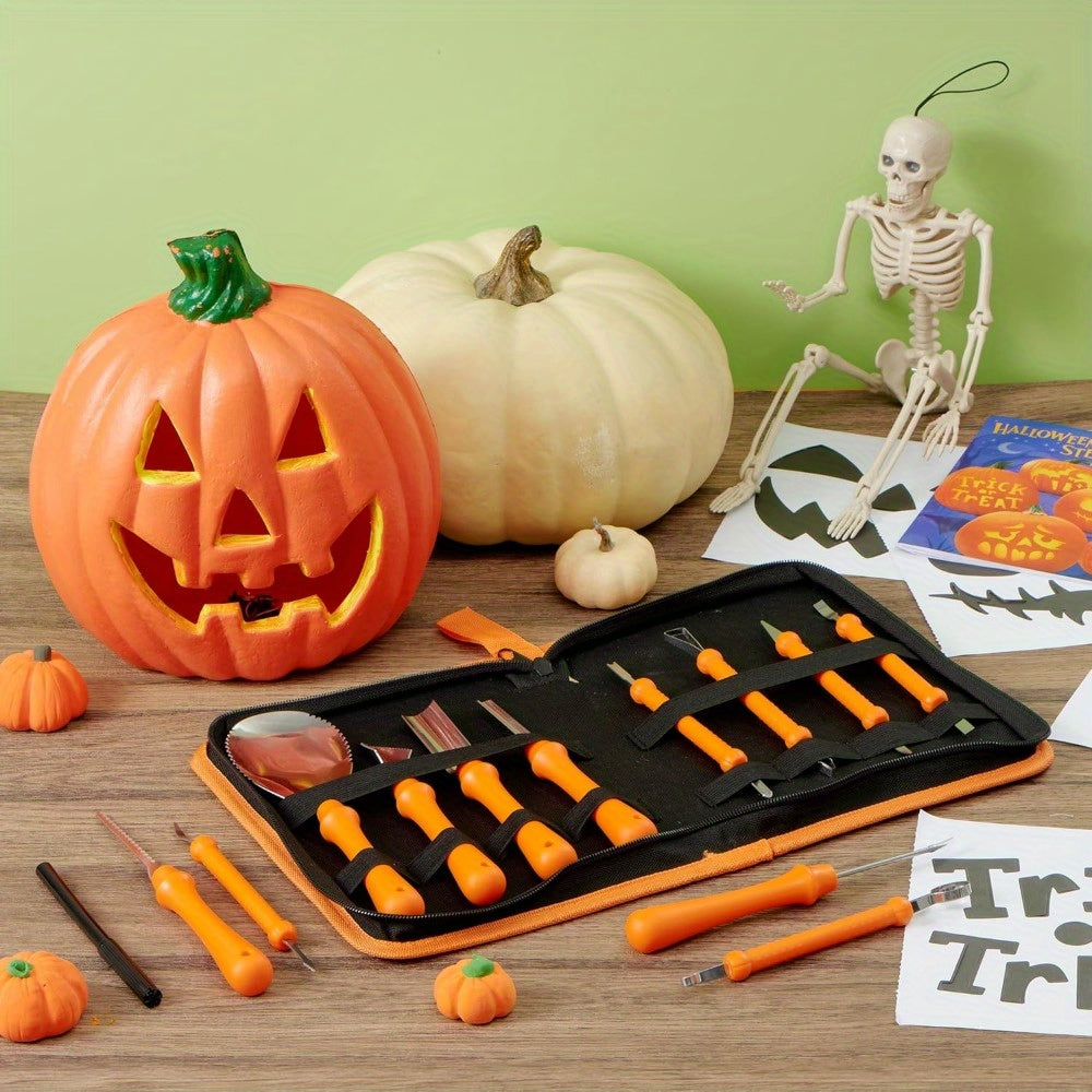 Siopsrl| Halloween Pumpkin Carving Kit with Stencils | Easy Carved Pumpkins Reusable Tools