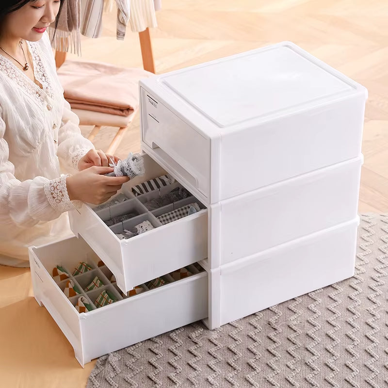 Modular Sliding Storage Box, Stackable Drawer Design