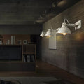 Siopsrl| Weathered White Dome Wall Lamp Farmhouse Style Metal 1 Light Indoor Wall Lamp Light Fixture