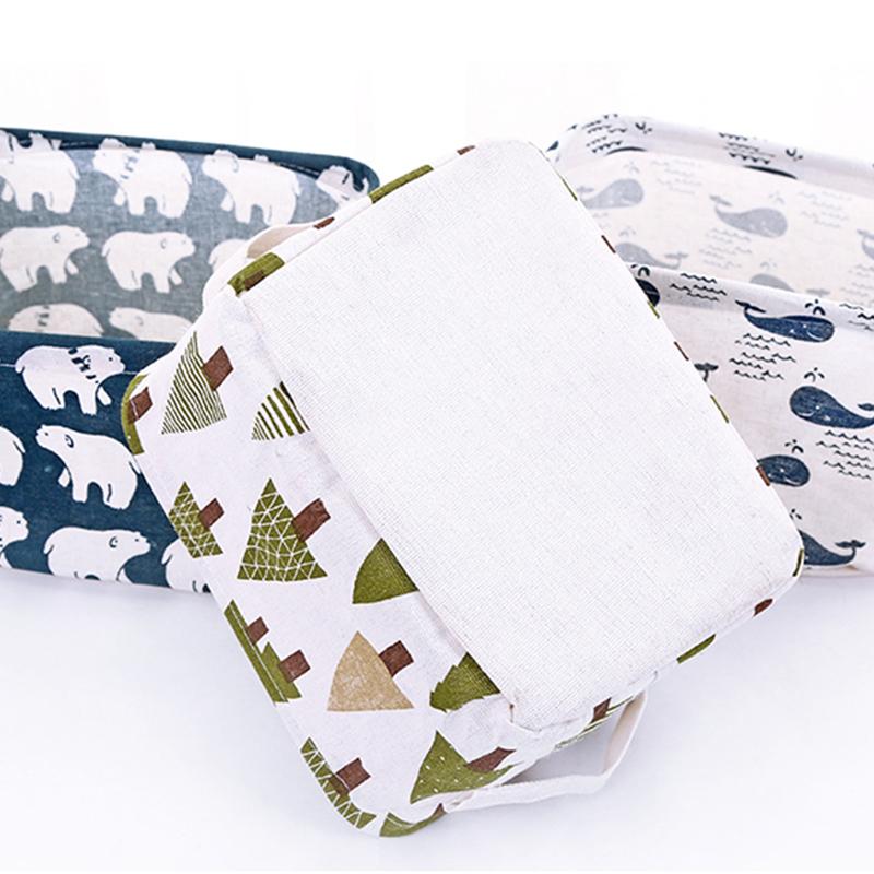 Siopsrl| Foldable Cotton Fabric Storage Basket