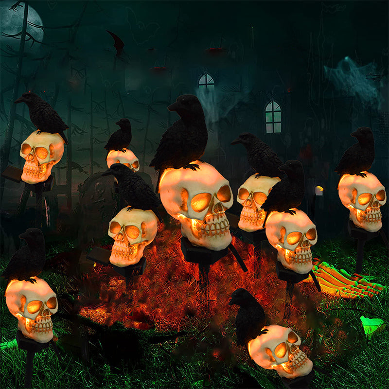 Siopsrl| Halloween Solar Skull Crow Decorative Lights