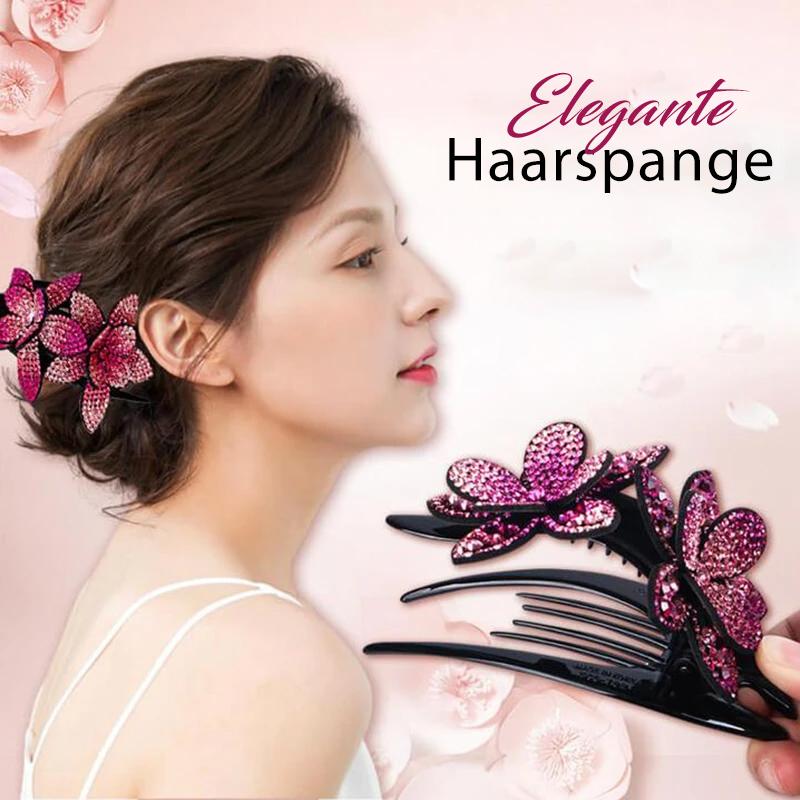 Siopsrl| Rhinestone Double Flower Hair Clip