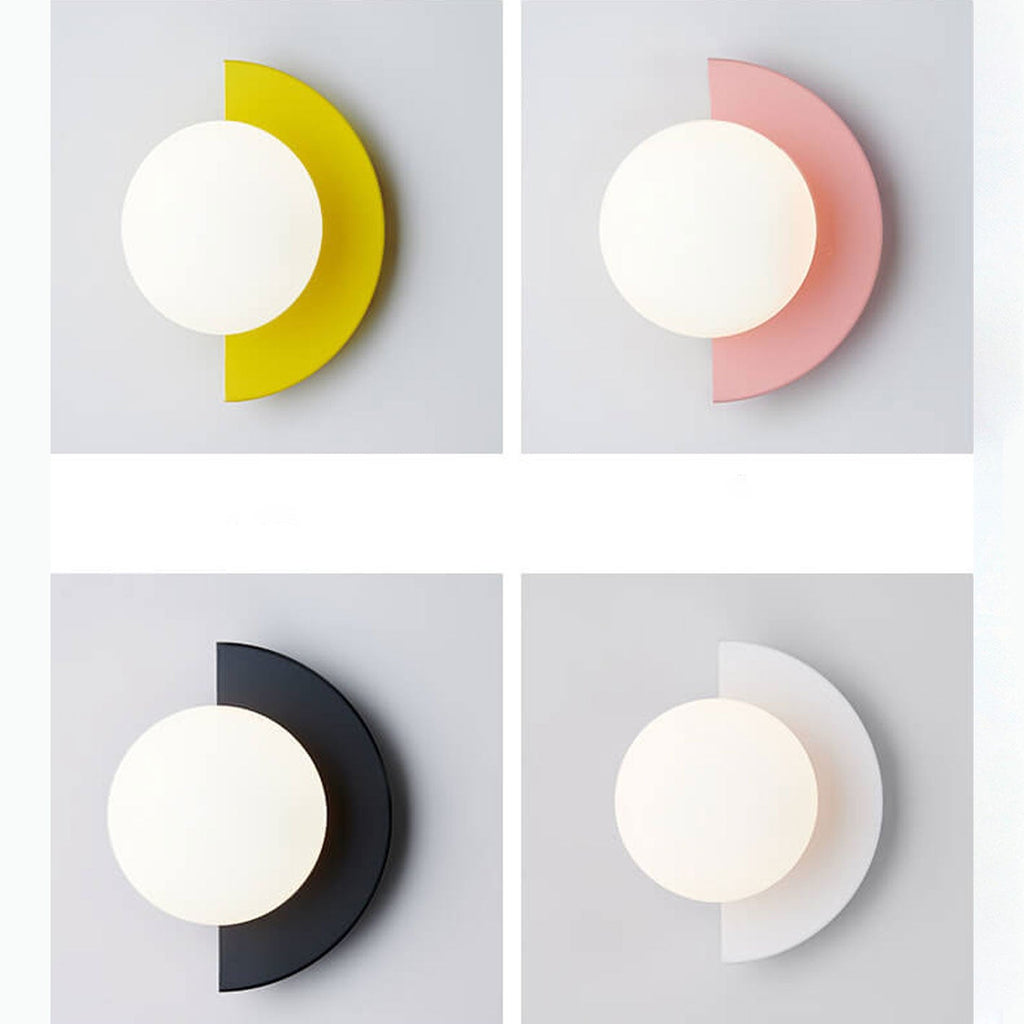 Siopsrl| Glass Globe Wall Light with Colourful Base