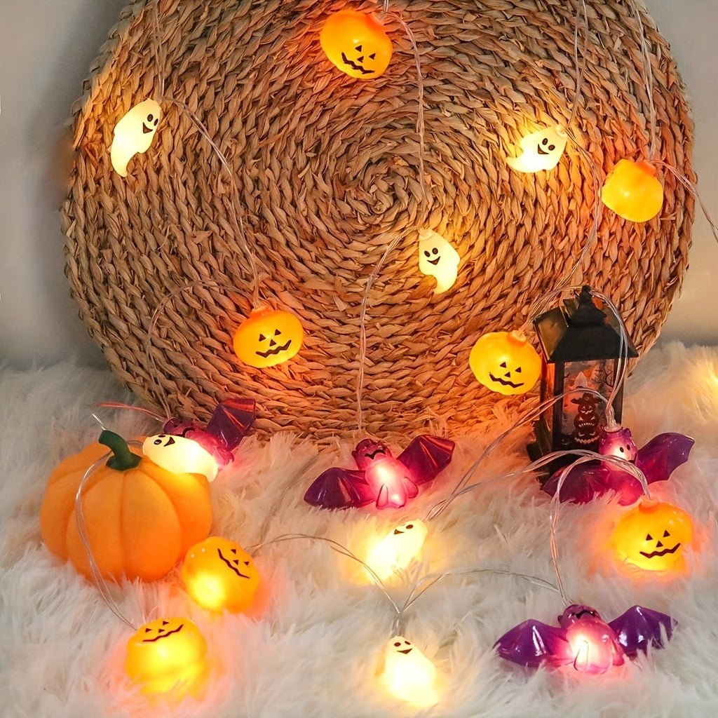 Siopsrl| Halloween Lights Battery Powered Pumpkin String