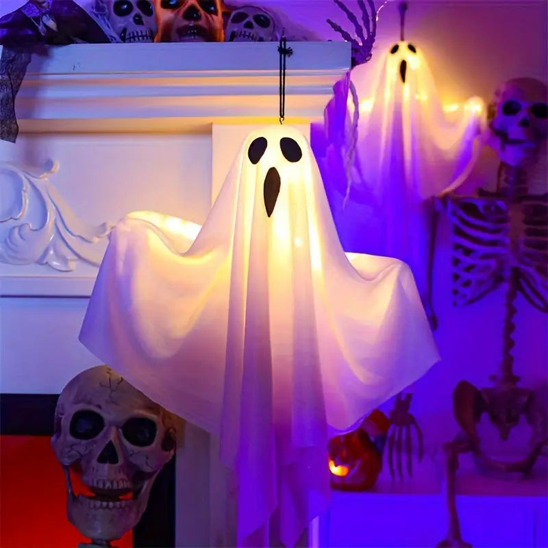 Siopsrl| Set of 3 LED Hanging Ghost Decorations for Halloween